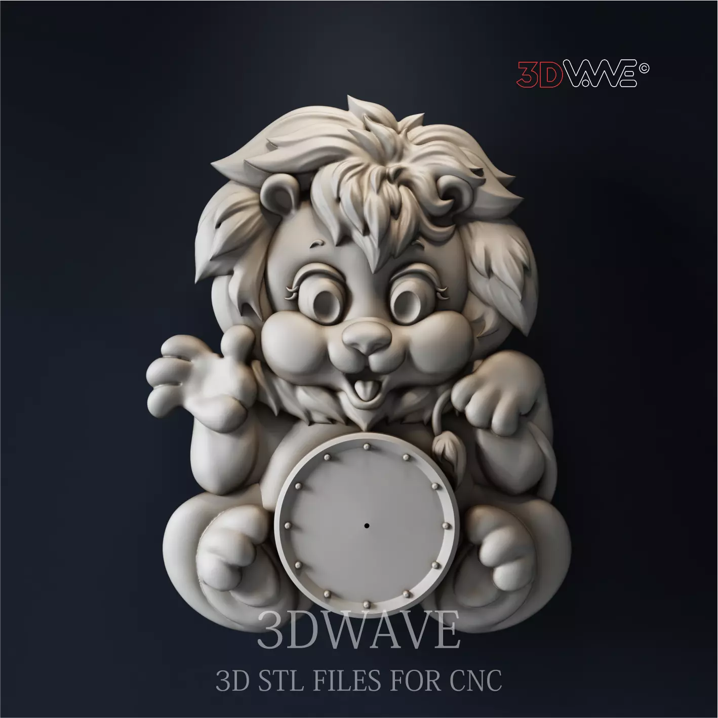 LION WALL CLOCK 3D model_0