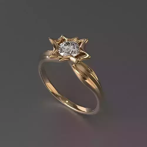 jewelry diamond beautiful ring flower 3d printed model