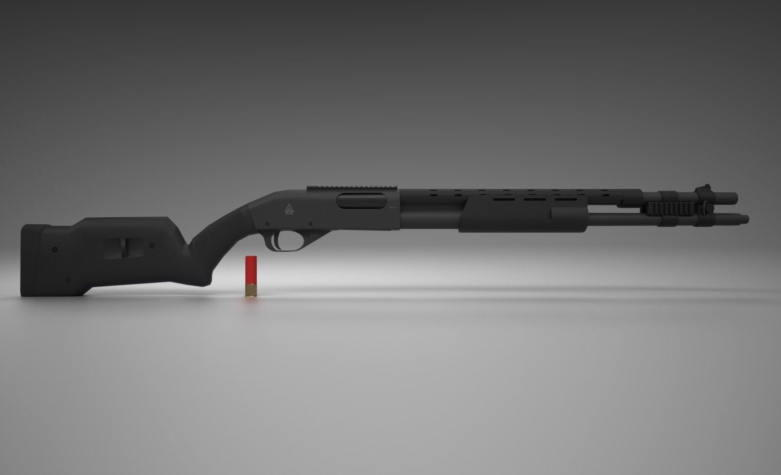 Remington 870 Tactical Low-poly 3D model_2