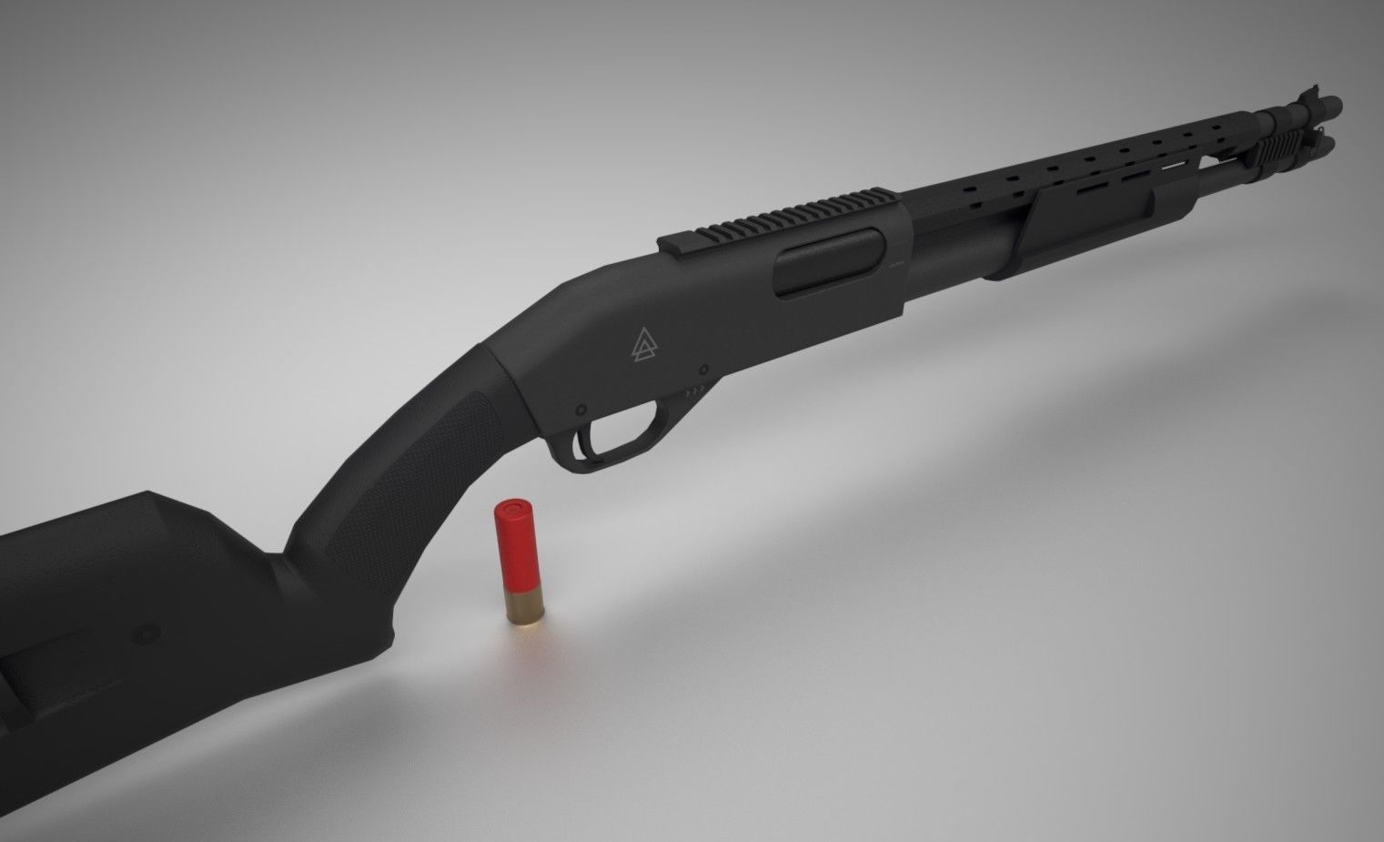 Remington 870 Tactical Low-poly 3D model_5