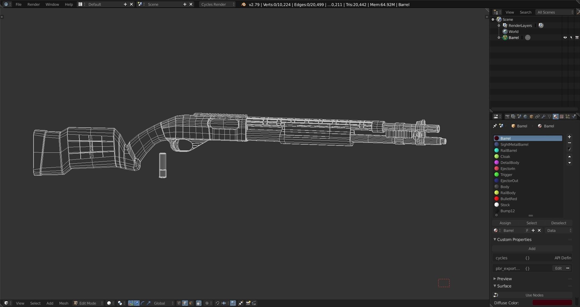 Remington 870 Tactical Low-poly 3D model_15