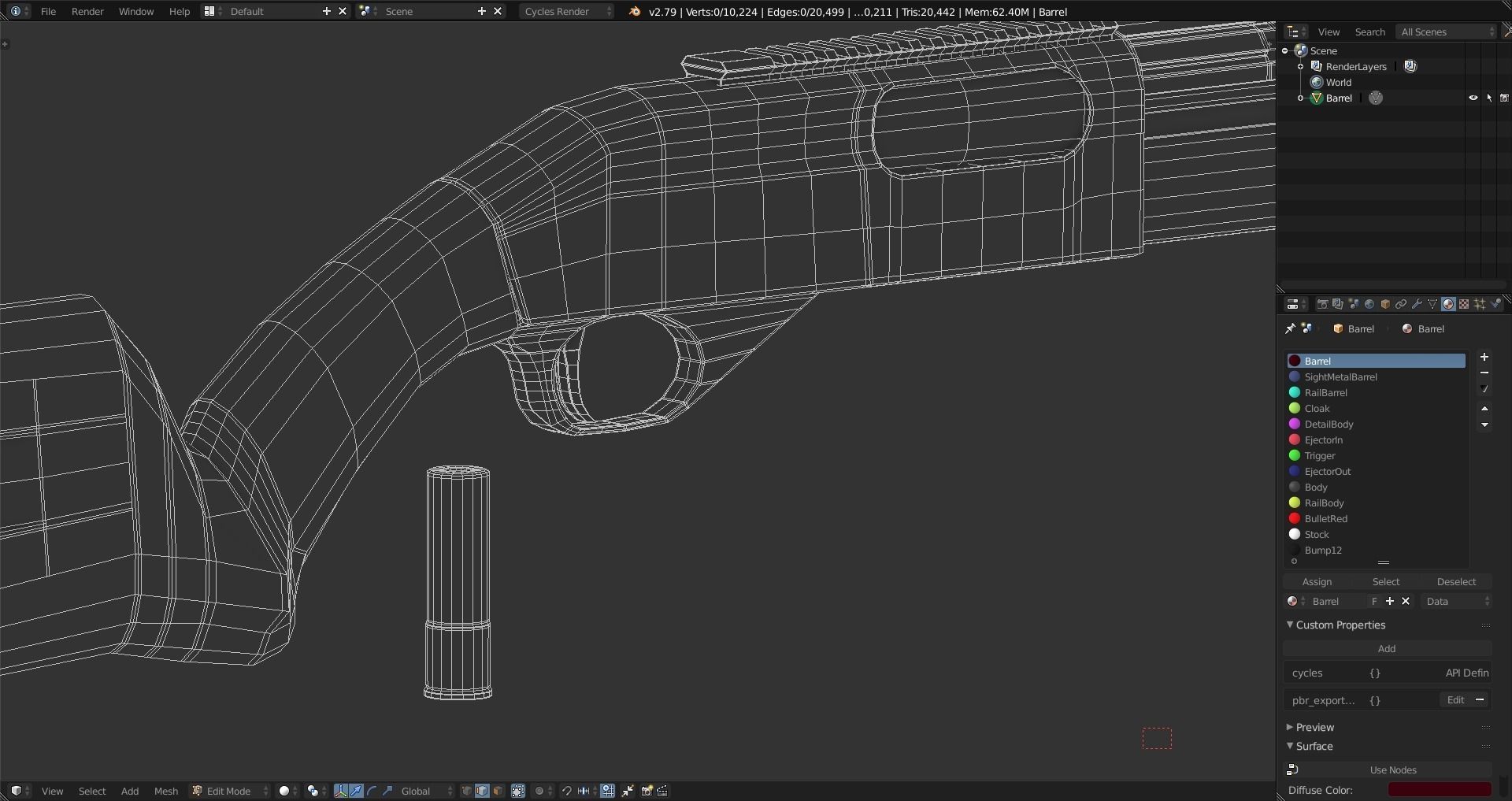 Remington 870 Tactical Low-poly 3D model_12