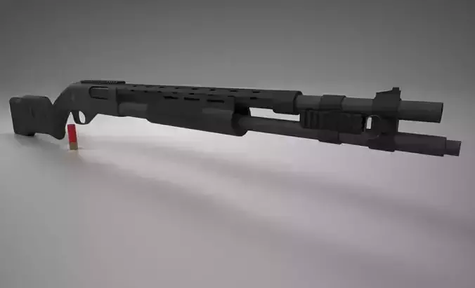 Remington 870 Tactical Low-poly 3D model