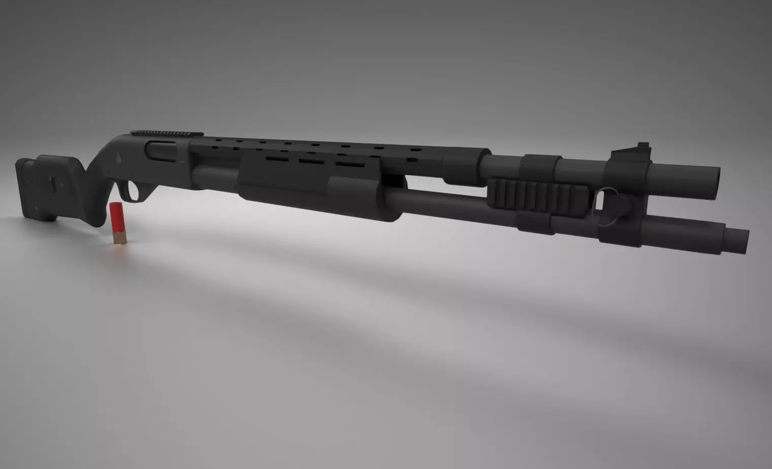 Remington 870 Tactical Low-poly 3D model_0