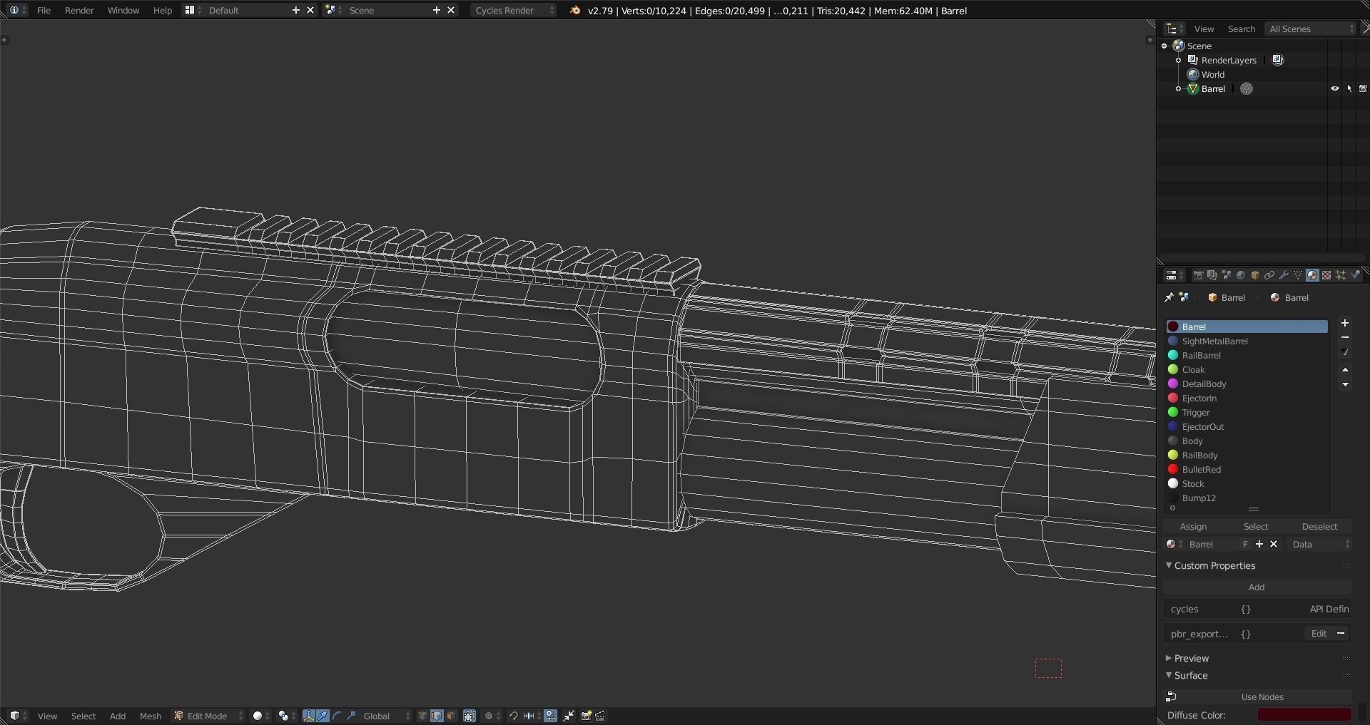 Remington 870 Tactical Low-poly 3D model_14