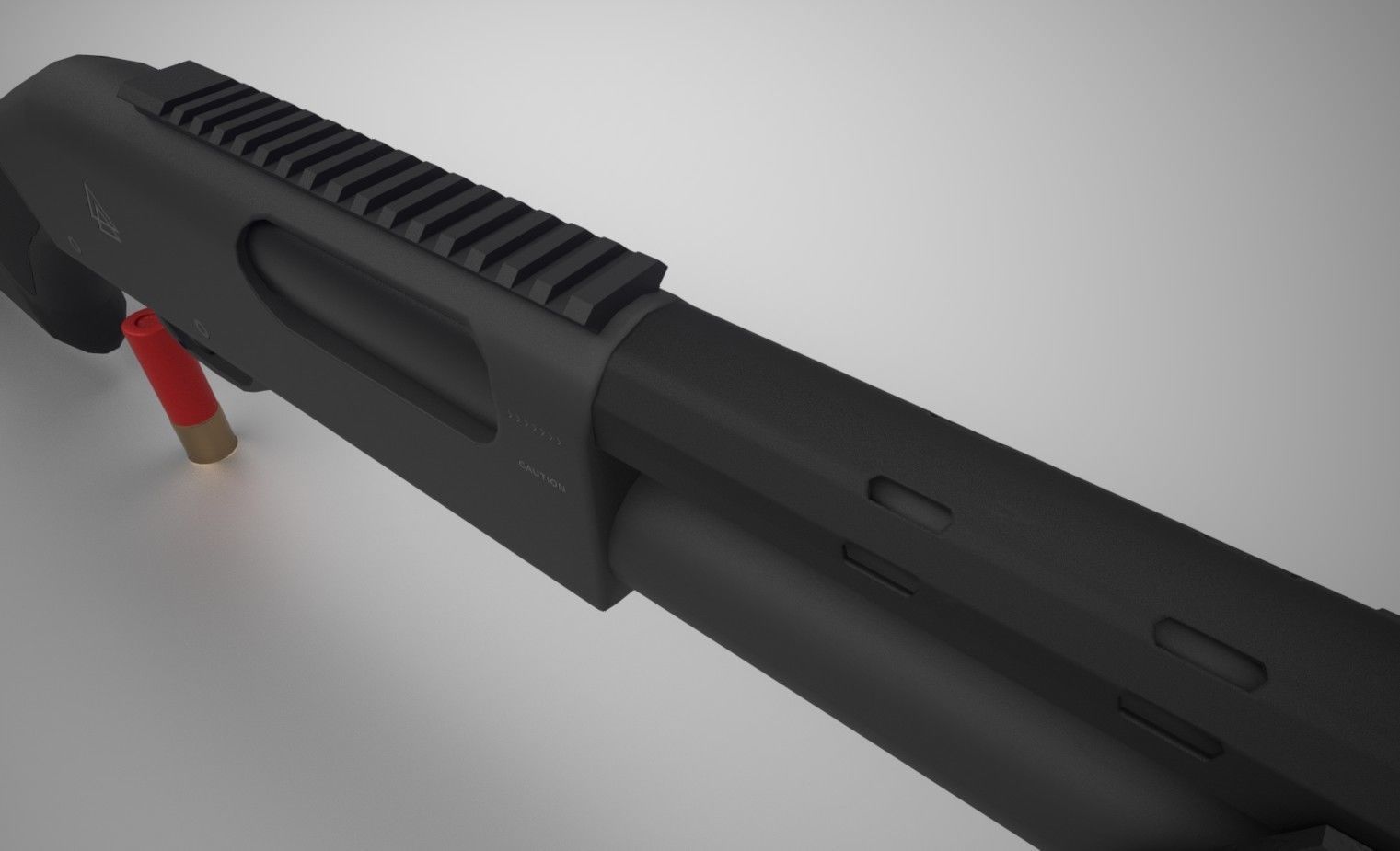 Remington 870 Tactical Low-poly 3D model_7