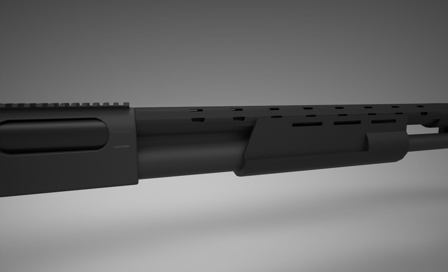 Remington 870 Tactical Low-poly 3D model_1