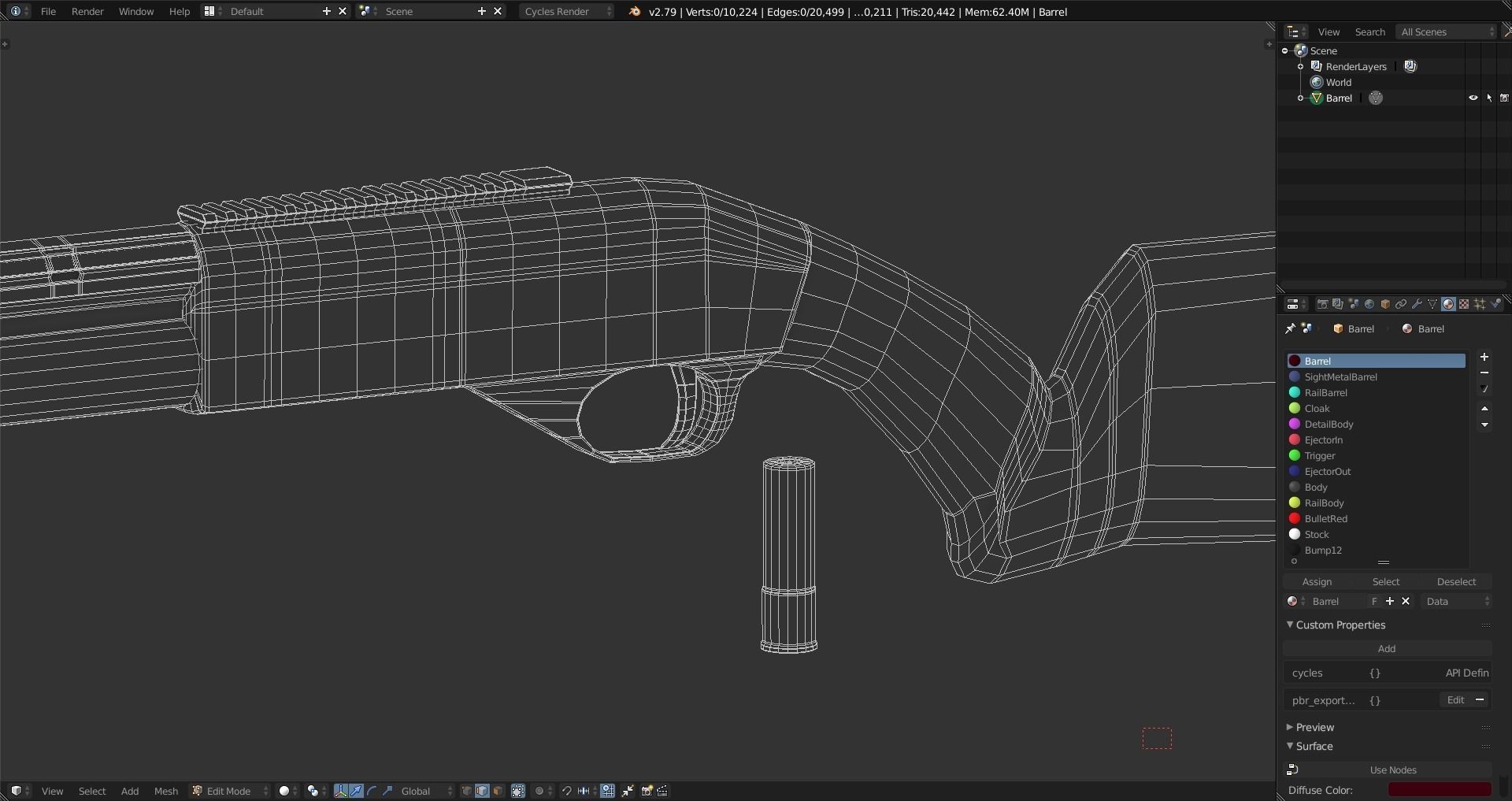 Remington 870 Tactical Low-poly 3D model_16