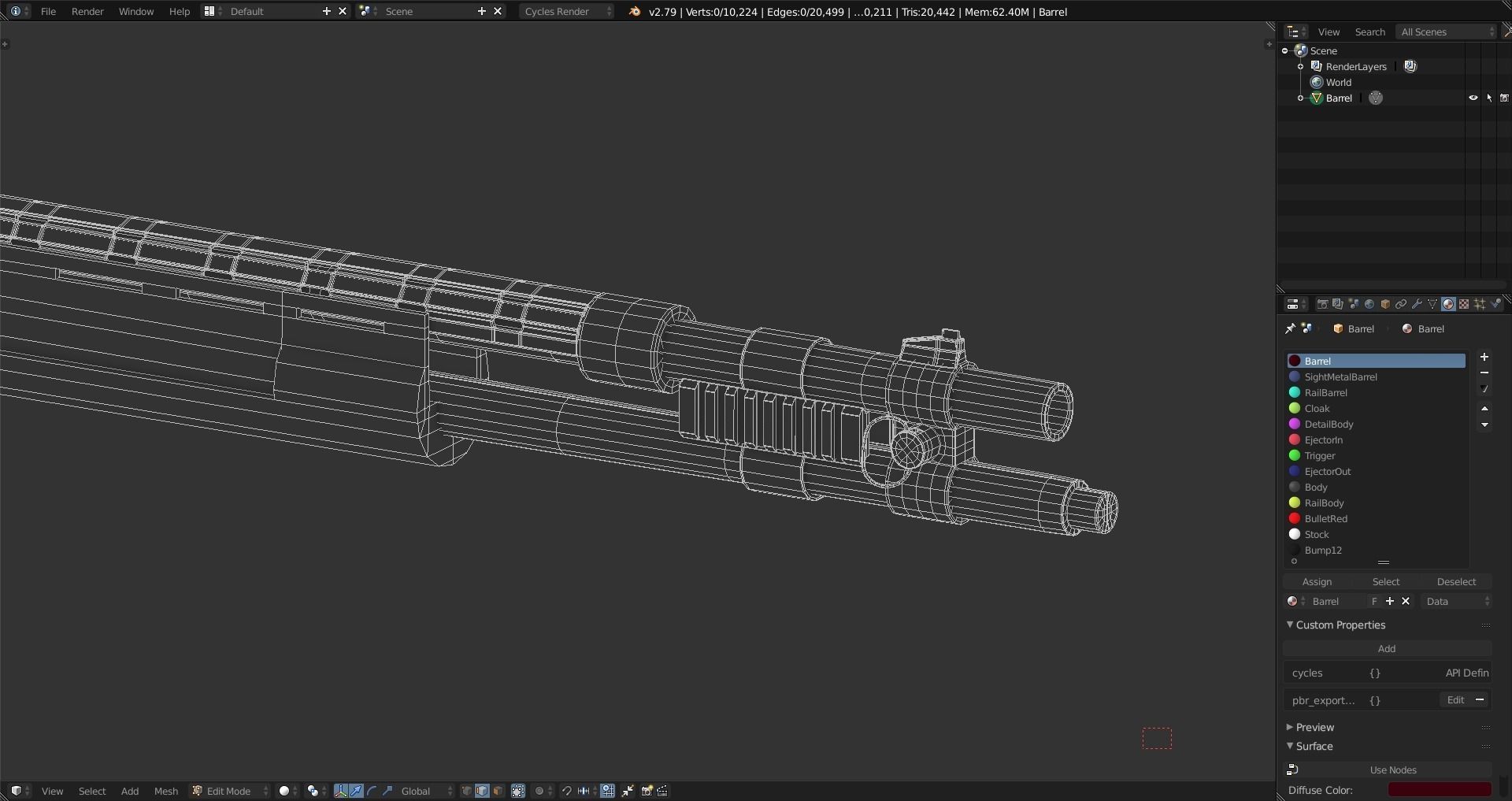 Remington 870 Tactical Low-poly 3D model_13