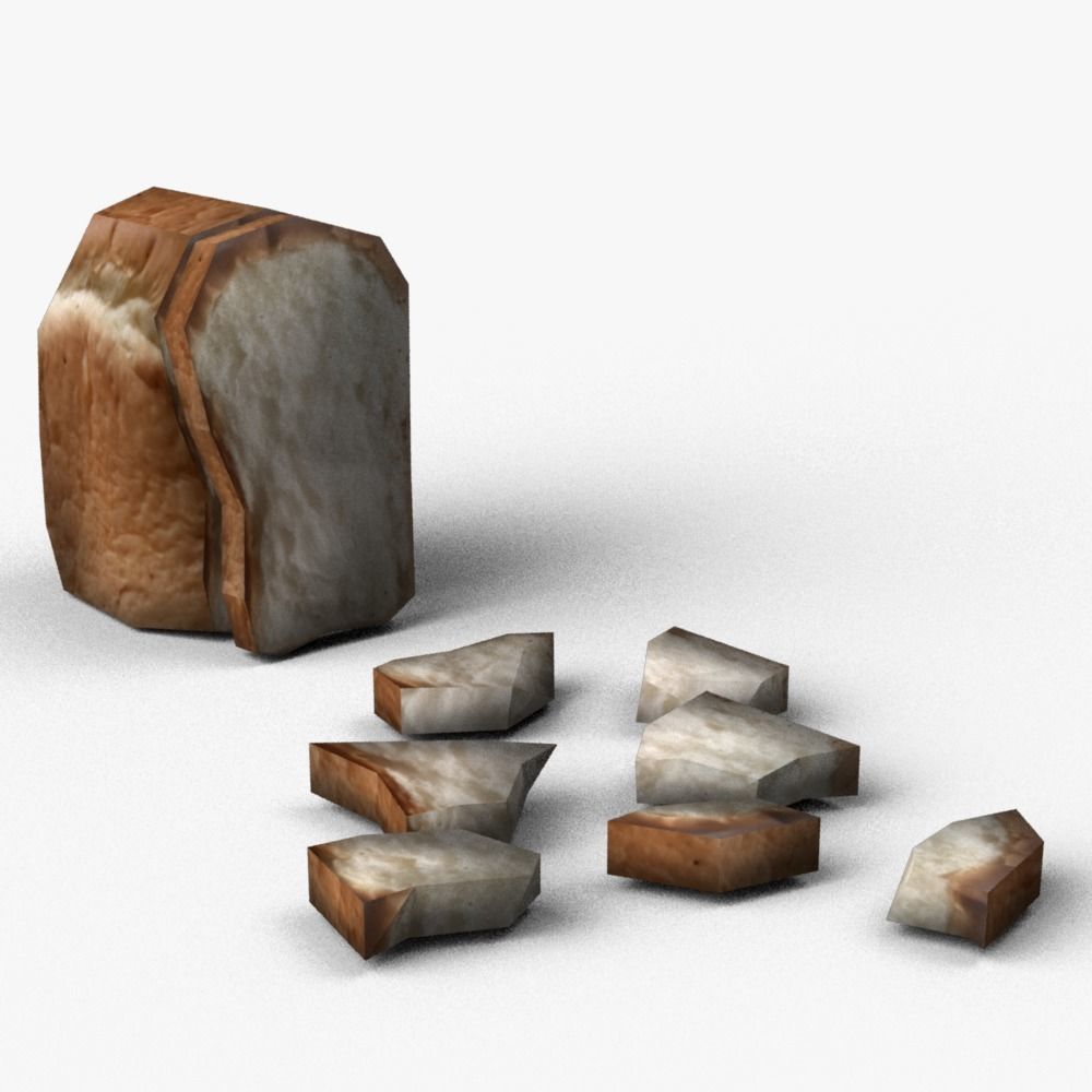 Bread Free low-poly 3D model_1
