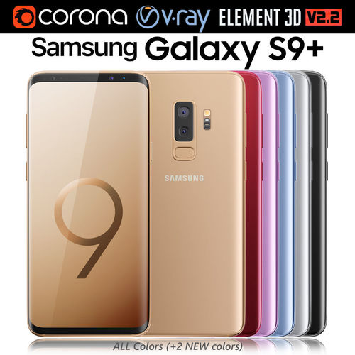 Samsung Galaxy S9 PLUS ALL Colors - 2 NEW Colors 3D model
