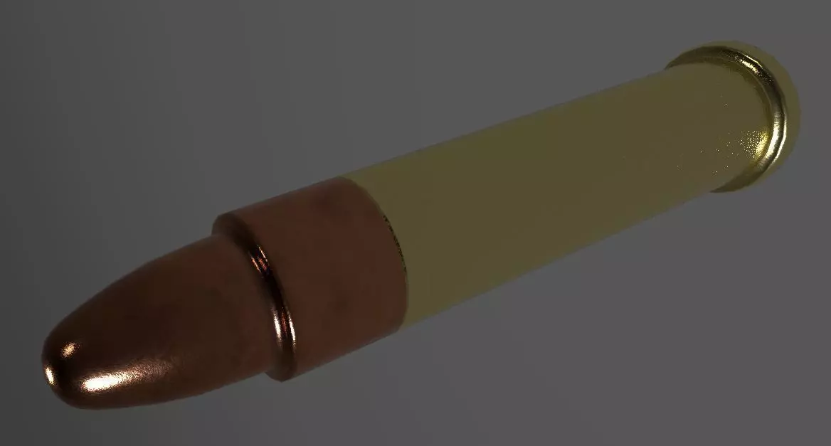 22 Caliber rifle round UE4 ready 3D model_0