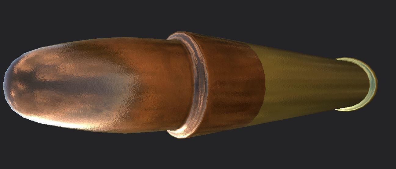 22 Caliber rifle round UE4 ready 3D model_4