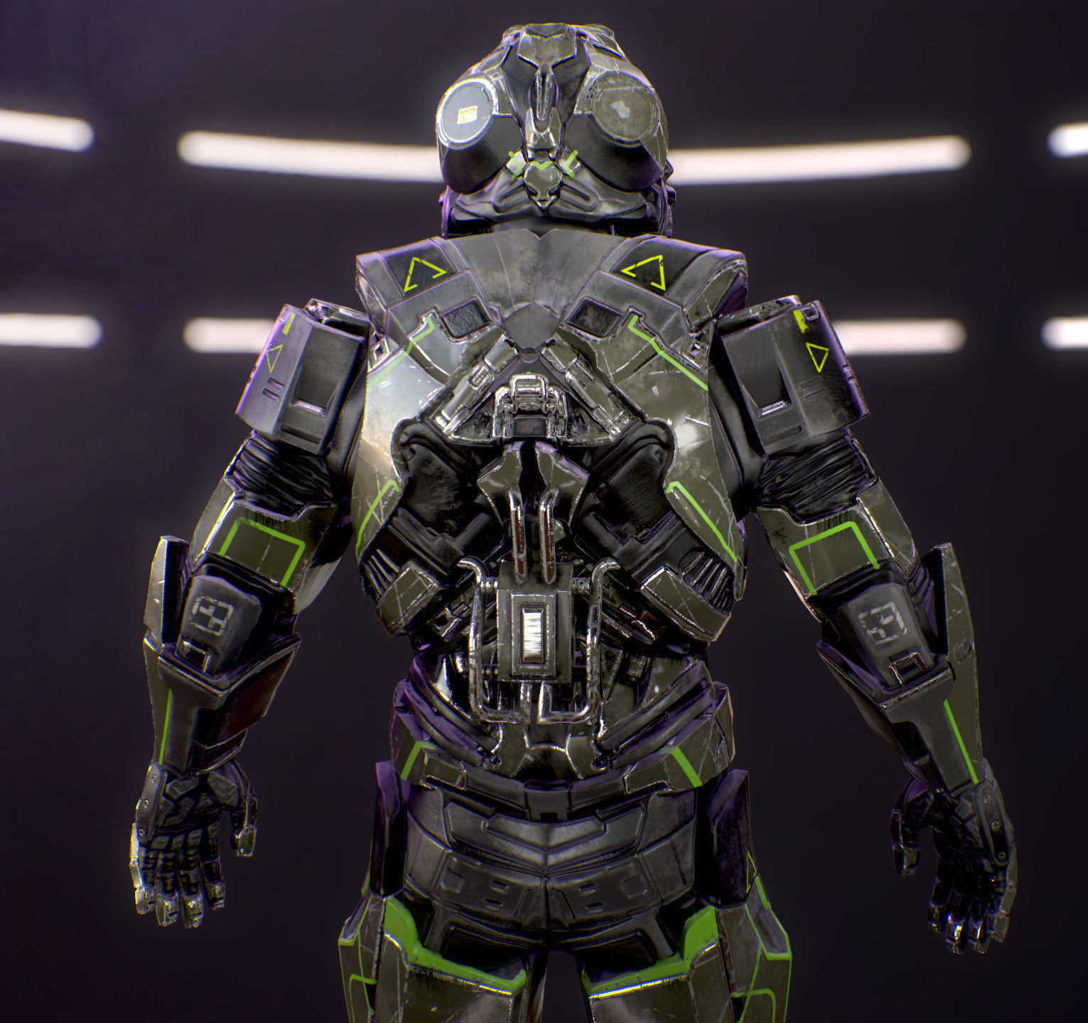 Sci-Fi Armor 3 Low-poly 3D model_10