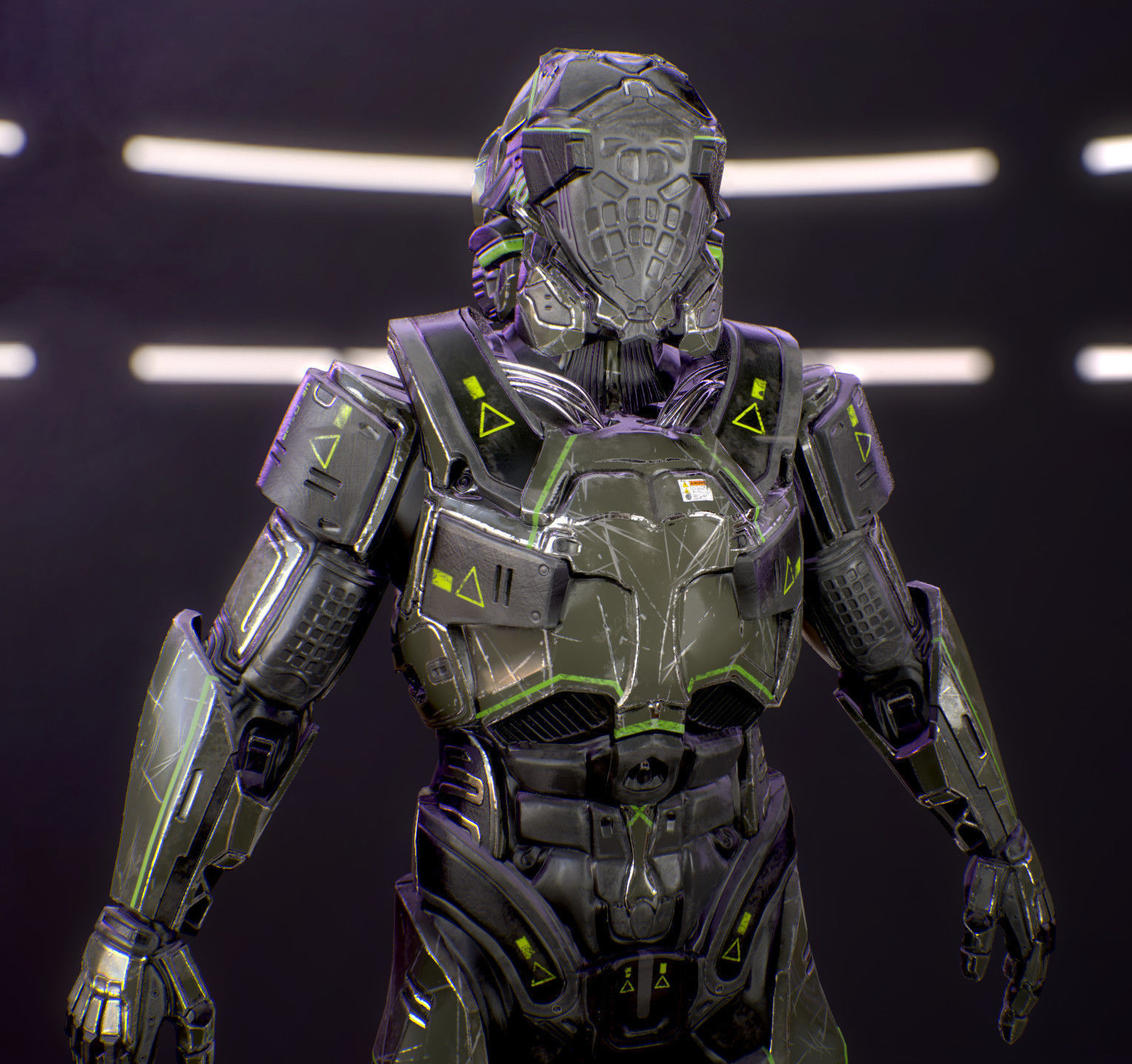 Sci-Fi Armor 3 Low-poly 3D model_9