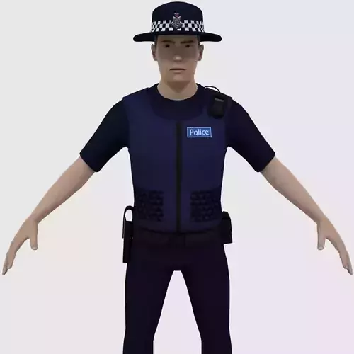 Australian Police Officer - Rigged Low-poly 3D model