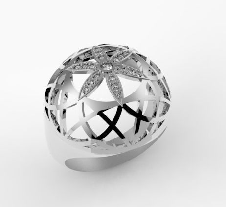 Sphere ring 3D print model