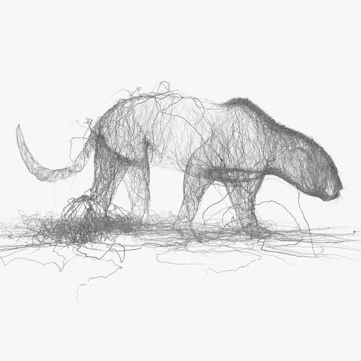 Wire Leopard 3D model_3