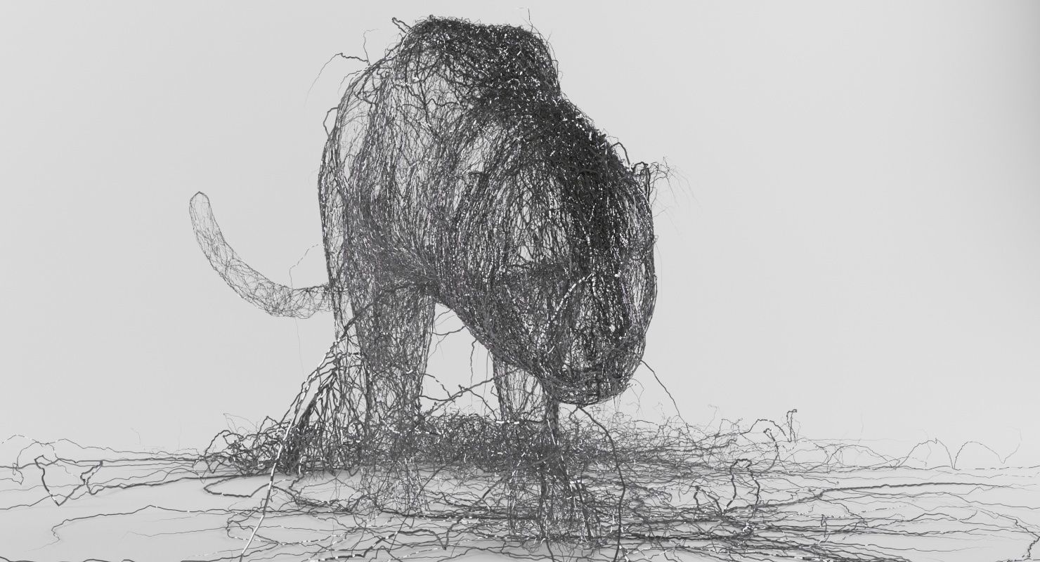 Wire Leopard 3D model_5