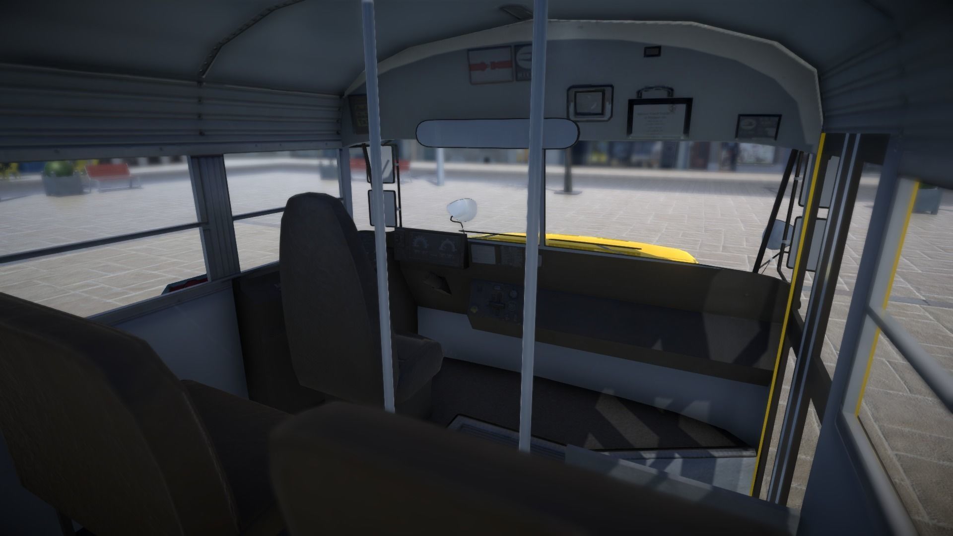 School Bus with LOD Low-poly 3D model_5