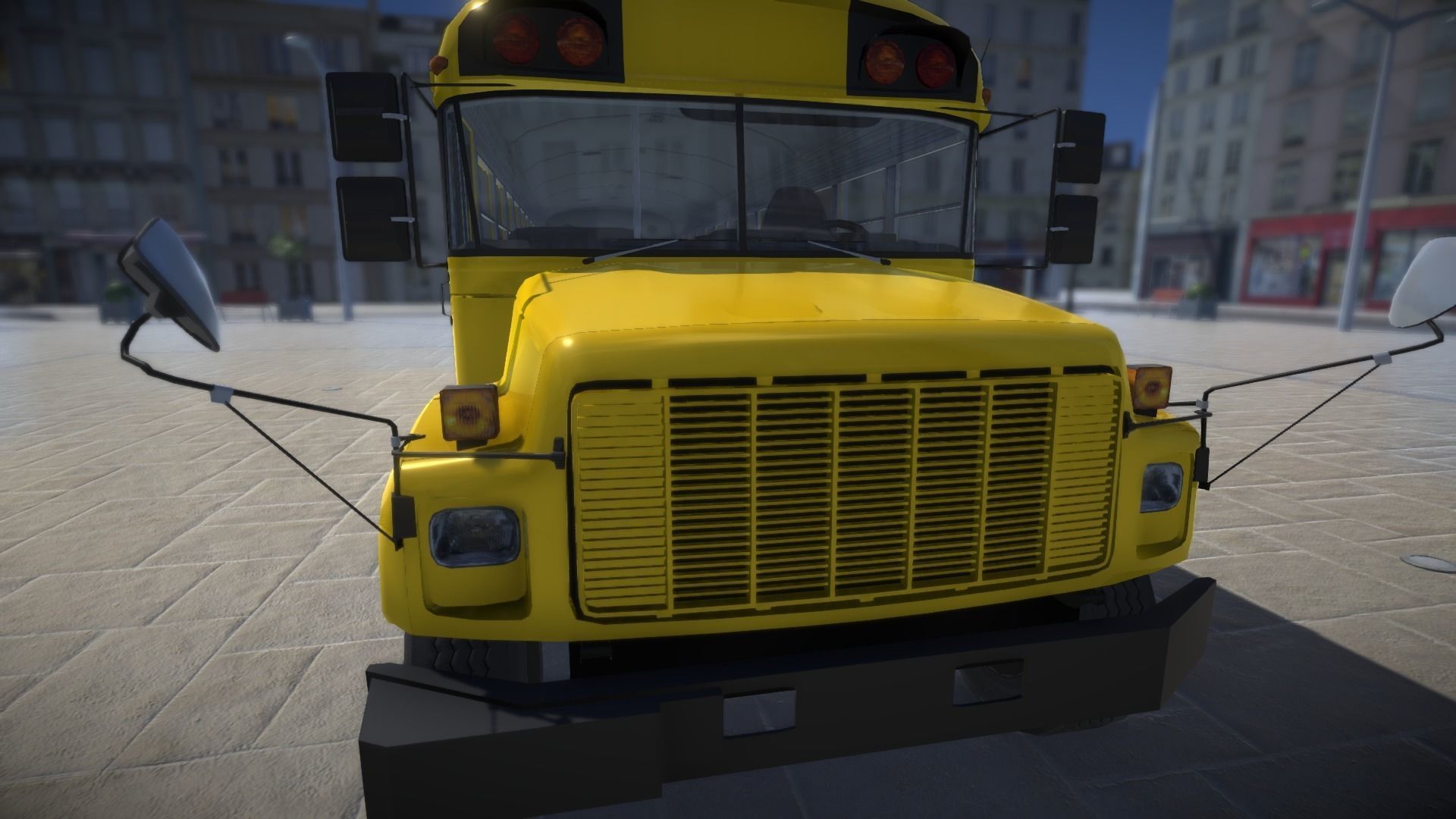 School Bus with LOD Low-poly 3D model_8