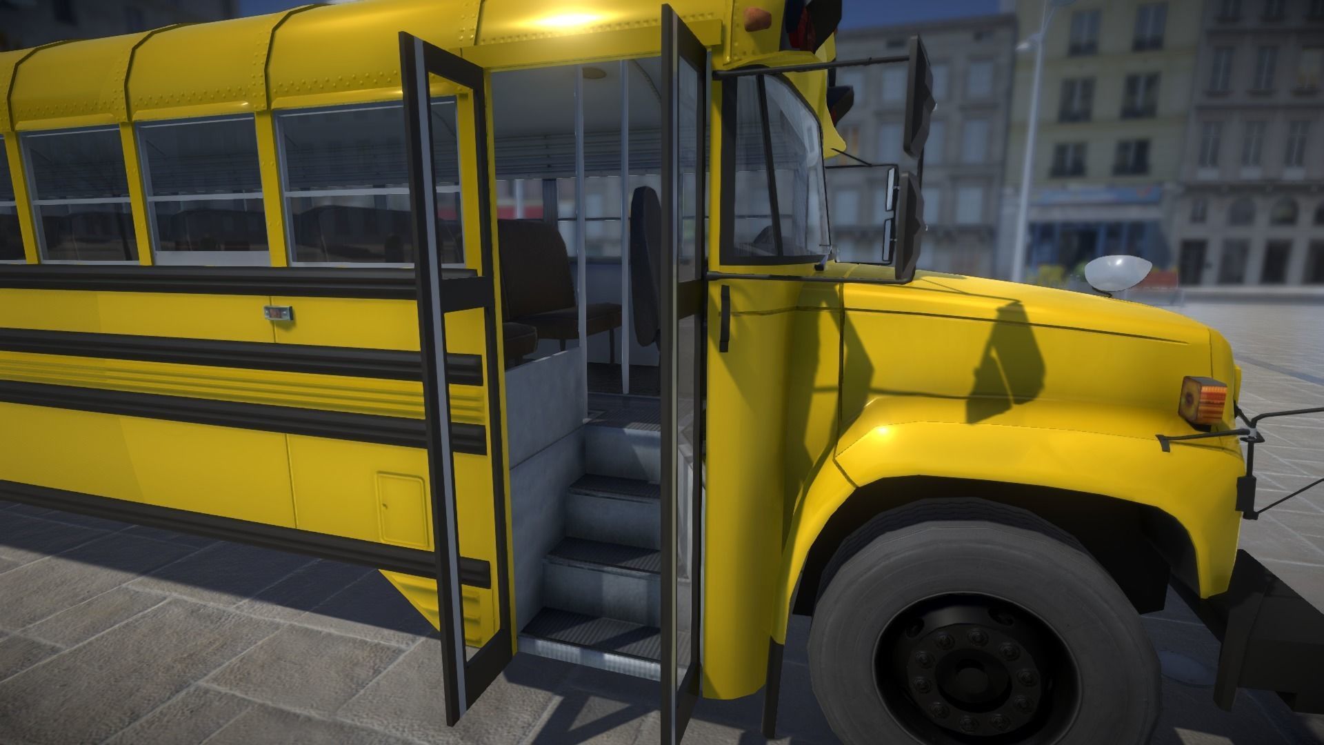 School Bus with LOD Low-poly 3D model_1