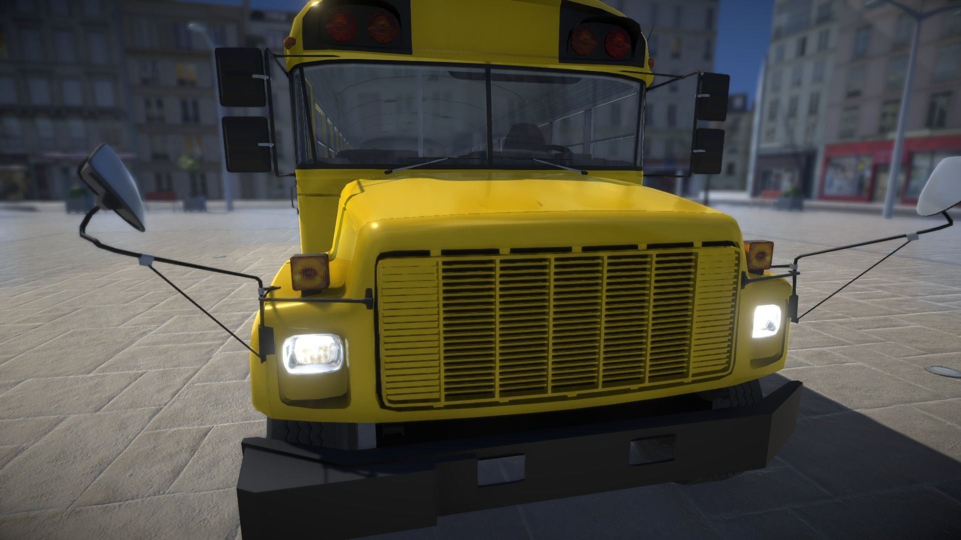 School Bus with LOD Low-poly 3D model_12