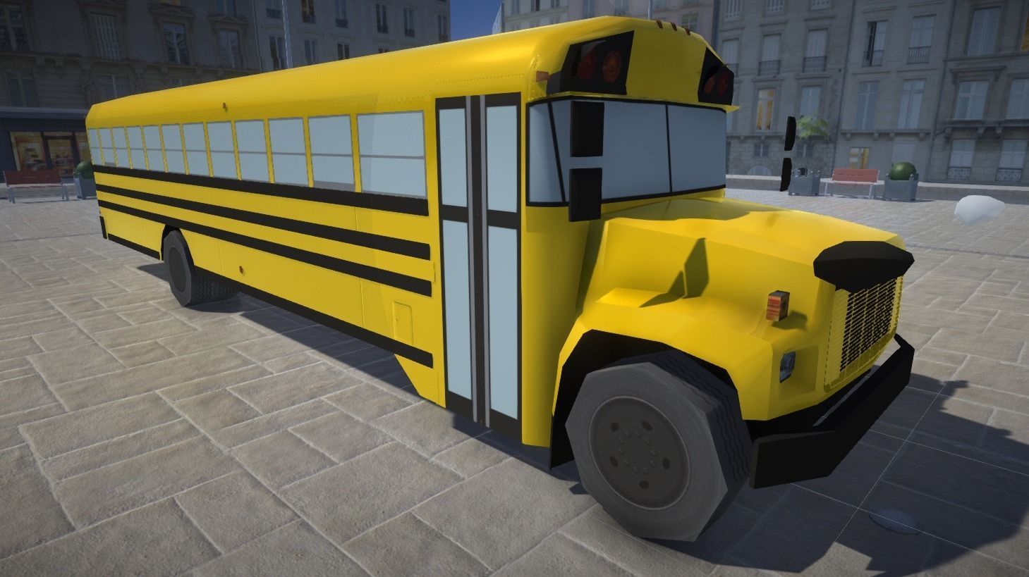 School Bus with LOD Low-poly 3D model_17