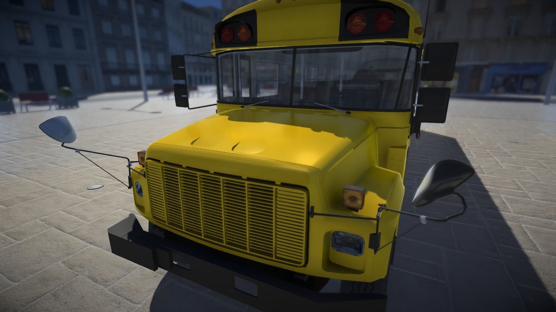 School Bus with LOD Low-poly 3D model_7