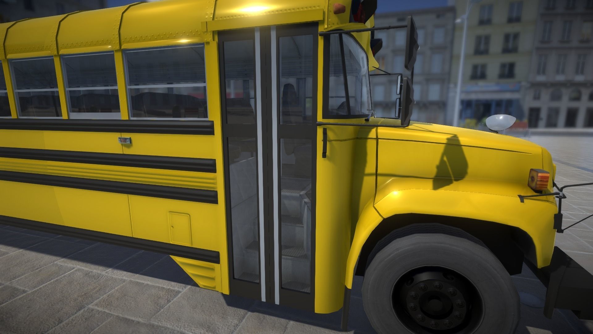 School Bus with LOD Low-poly 3D model_2