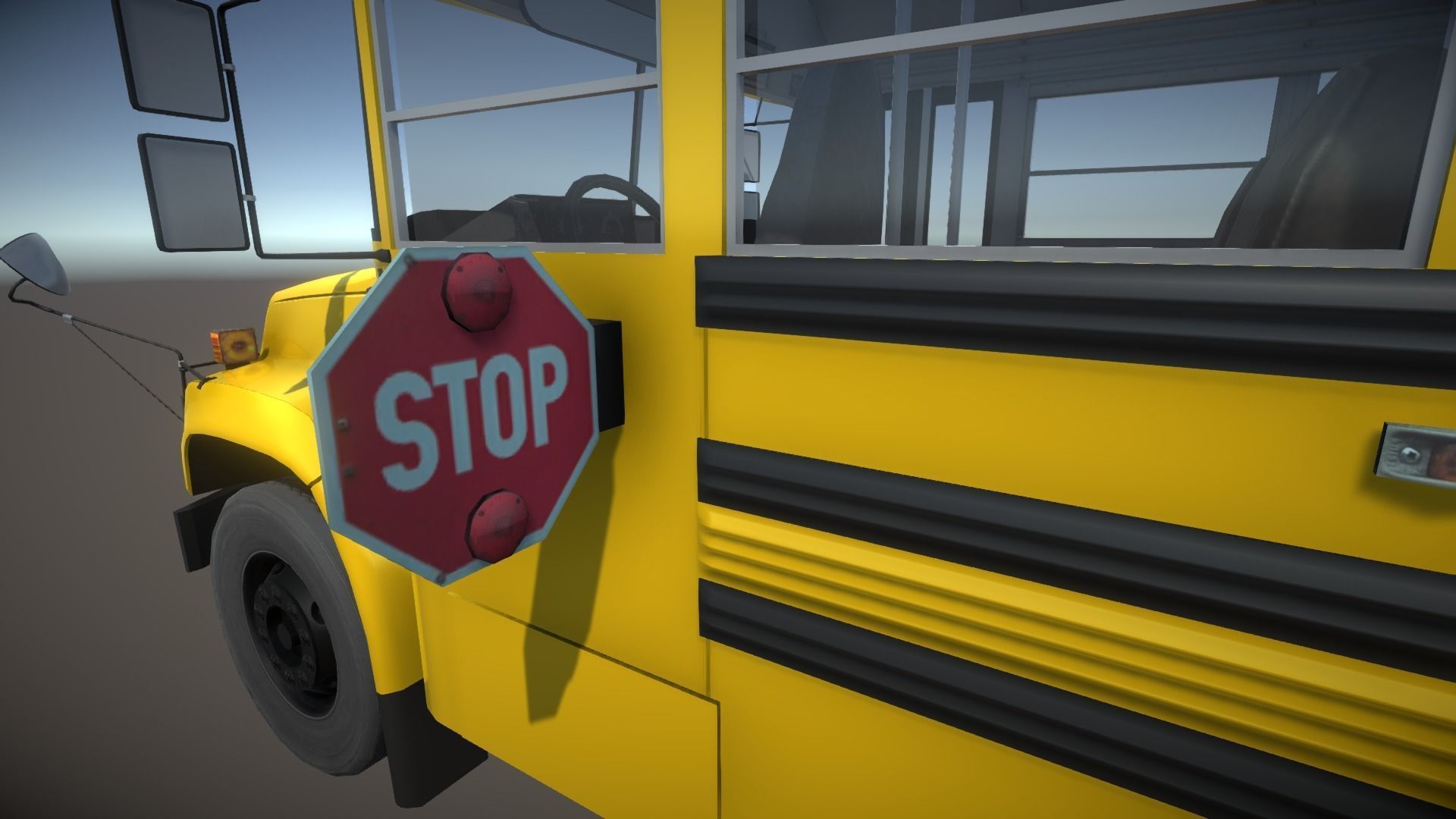 School Bus with LOD Low-poly 3D model_20
