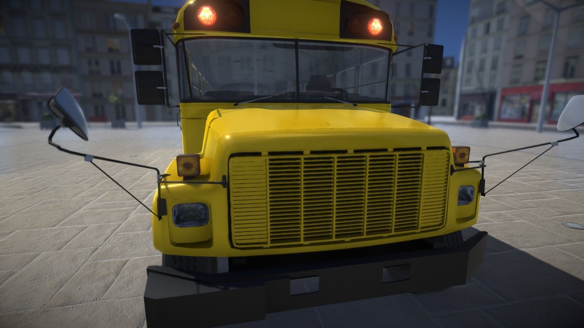 School Bus with LOD Low-poly 3D model_11
