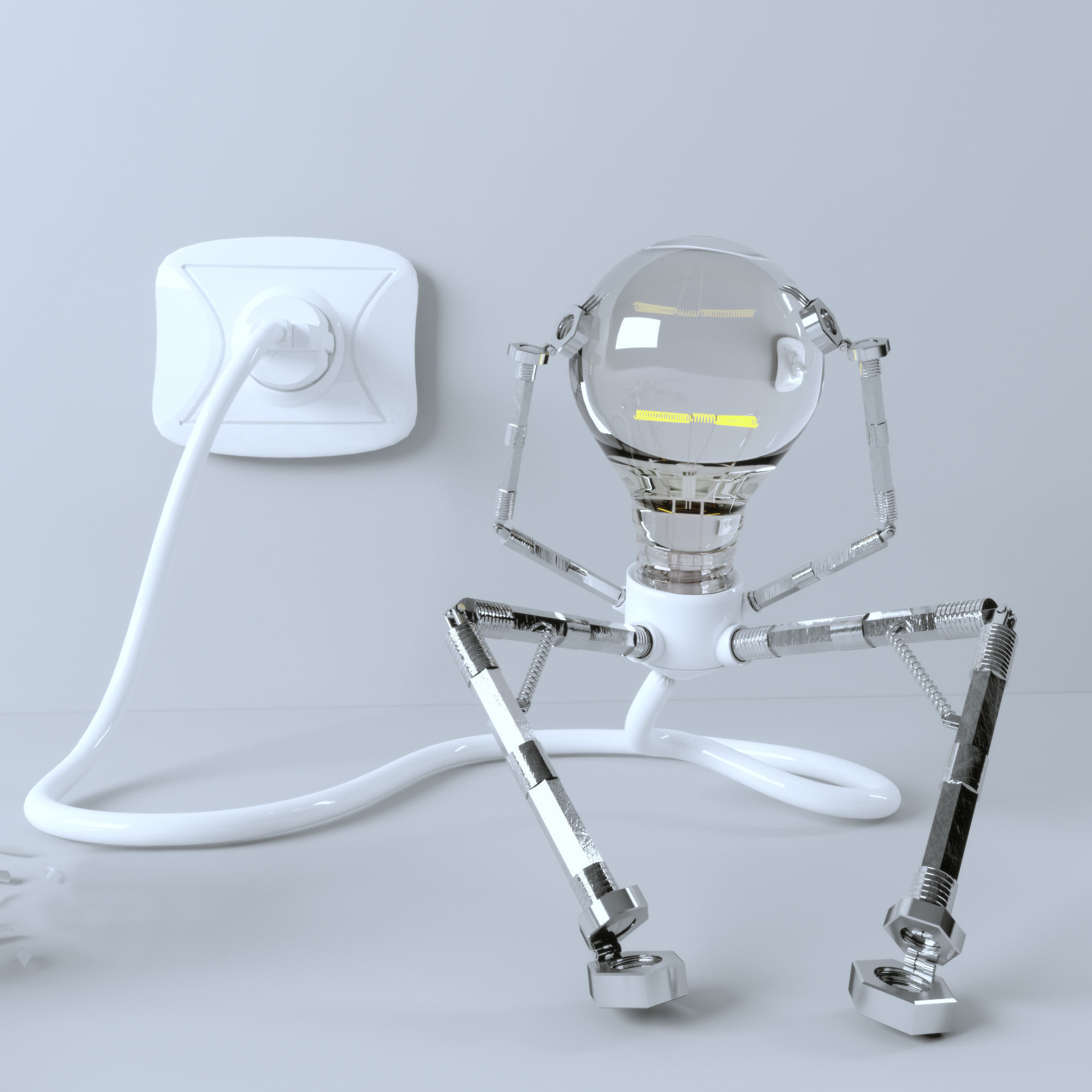 Ligtbulb guy lamp many variation 3D model_2