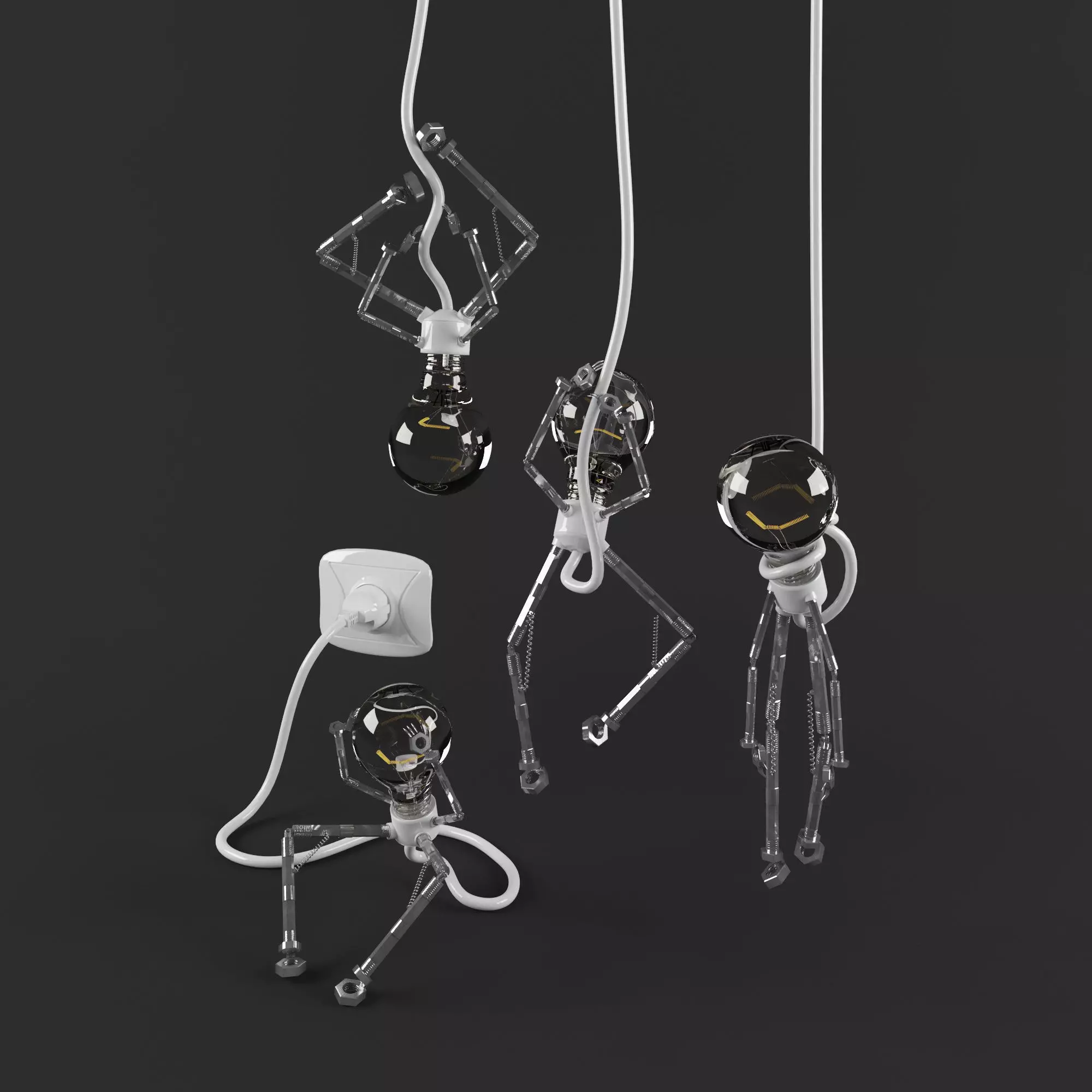 Ligtbulb guy lamp many variation 3D model_0