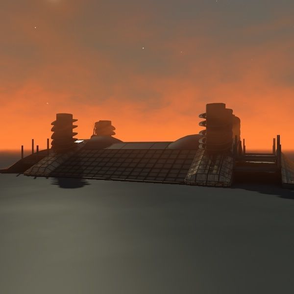 house spaceship at sunset Low-poly 3D model_3