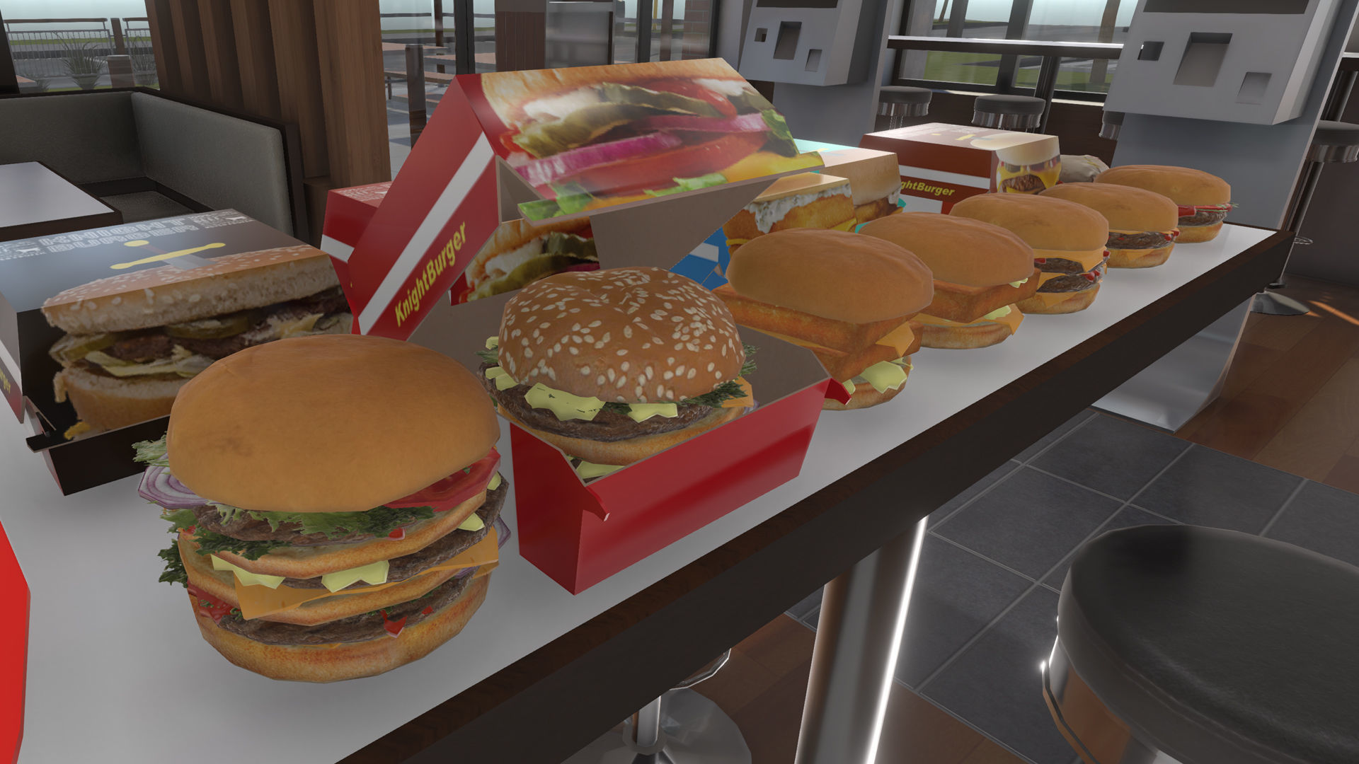 Complete Fast Food Restaurant Low-poly 3D model_39