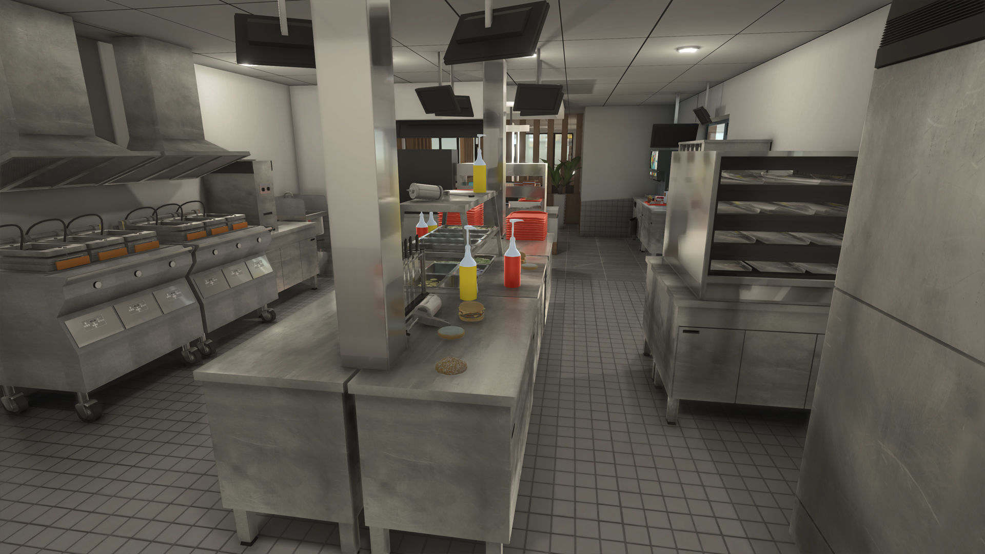 Complete Fast Food Restaurant Low-poly 3D model_34