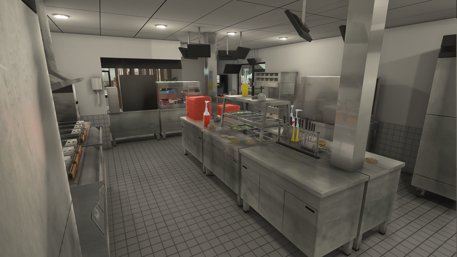 Complete Fast Food Restaurant Low-poly 3D model_35
