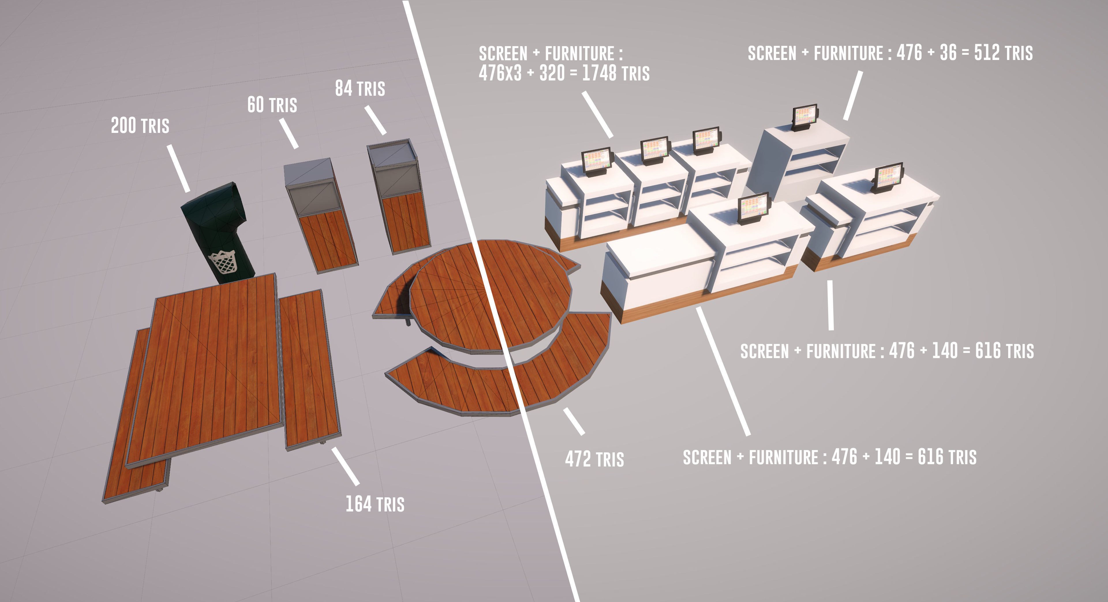 Complete Fast Food Restaurant Low-poly 3D model_15
