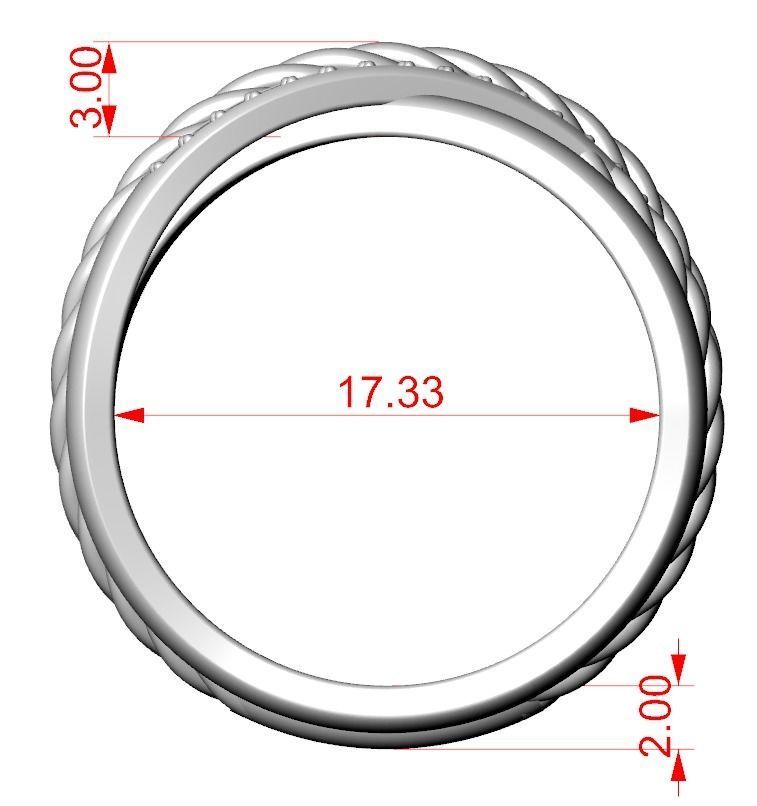 Stylish engagement ring with rope braiding in the form of x 370 3D print model_20