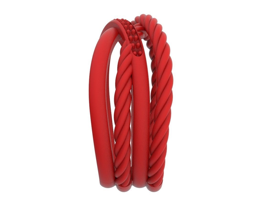 Stylish engagement ring with rope braiding in the form of x 370 3D print model_16