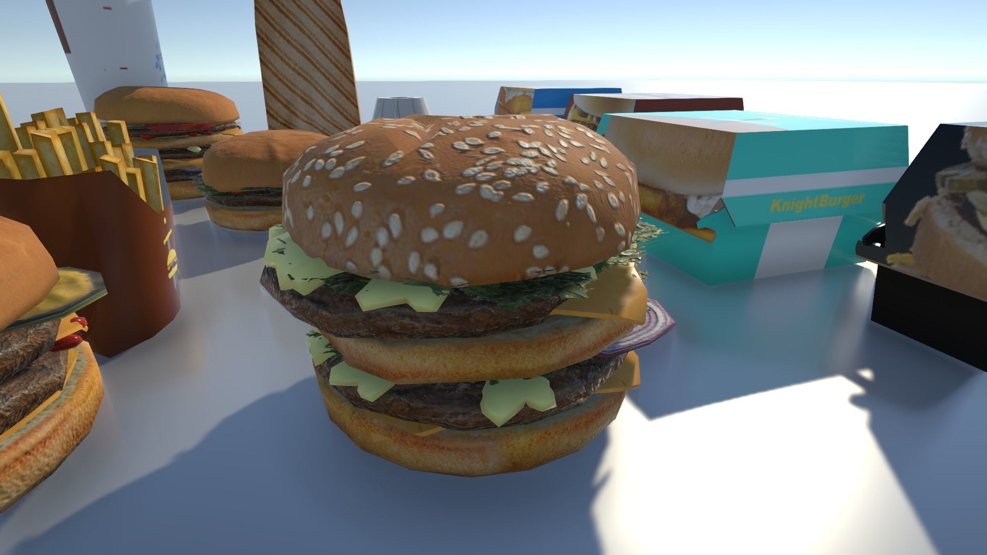 Fast food with LOD Low-poly 3D model_3