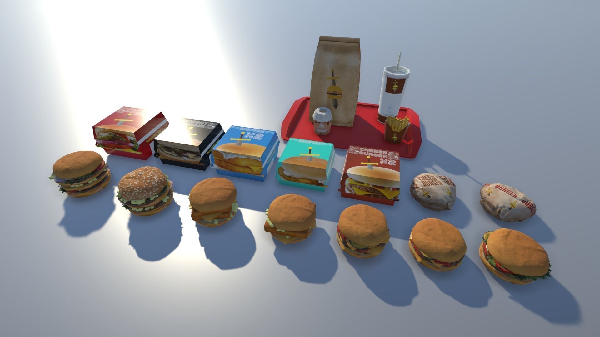 Fast food with LOD Low-poly 3D model_4