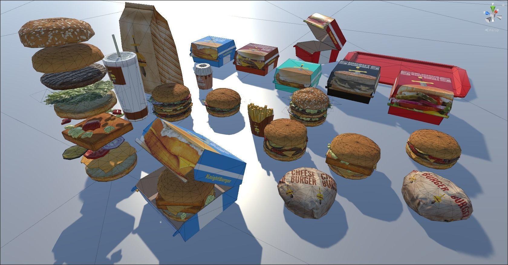 Fast food with LOD Low-poly 3D model_5