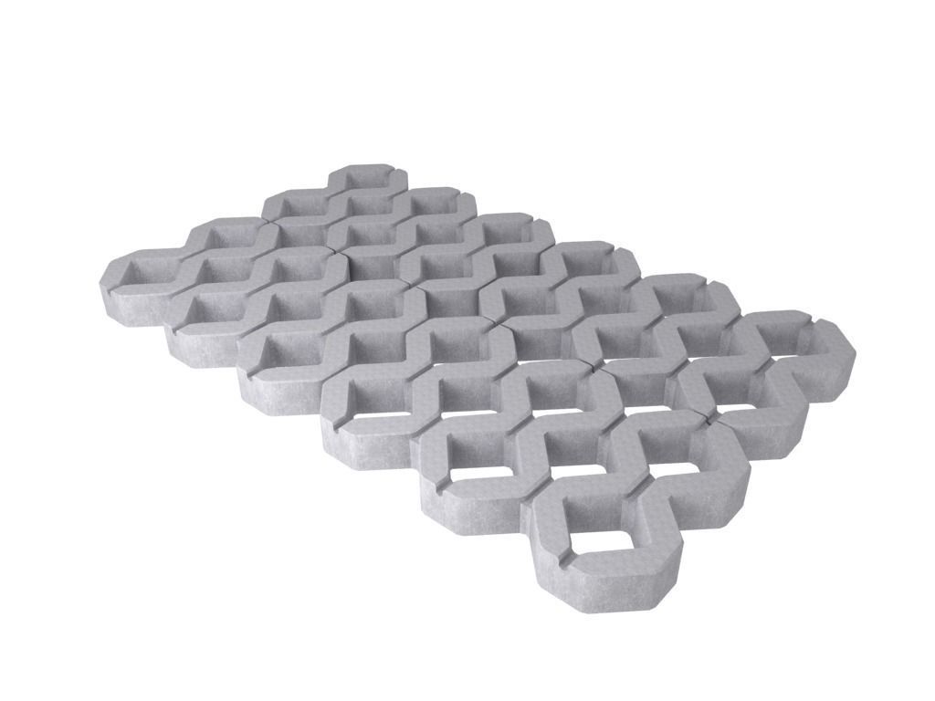 A set of stones for paths and pavement roads 3D model_5