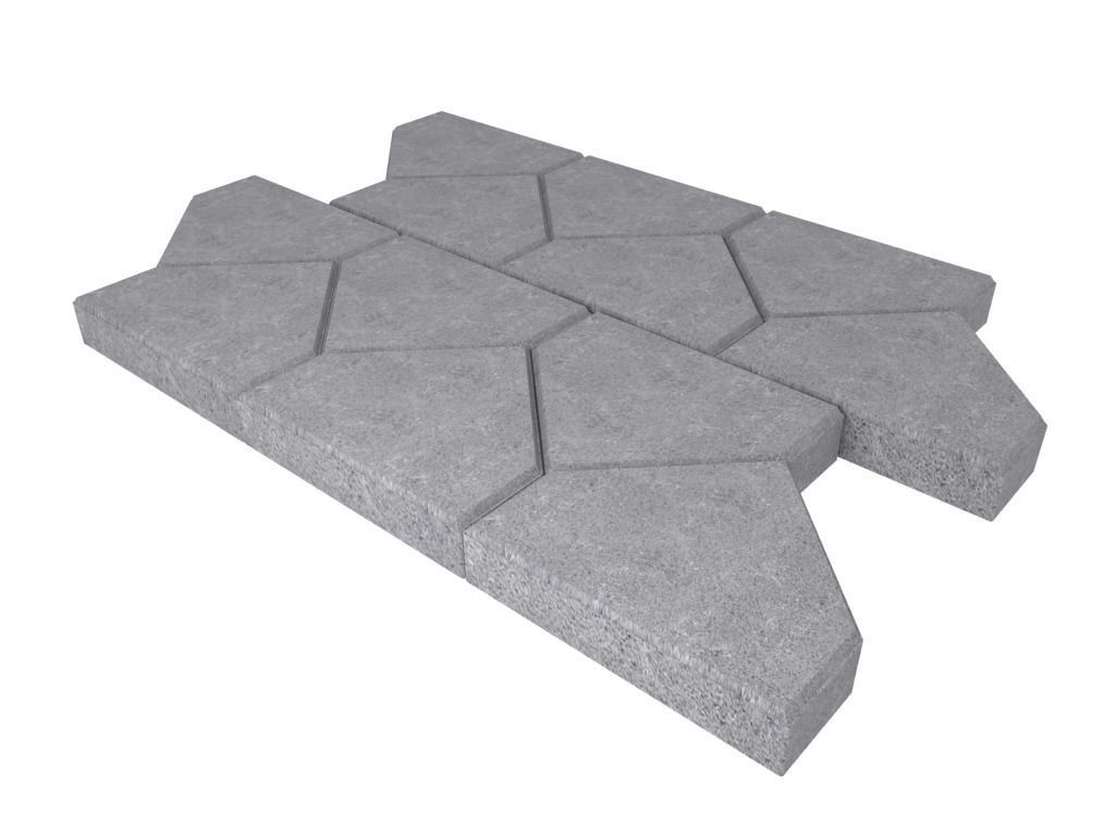 A set of stones for paths and pavement roads 3D model_10