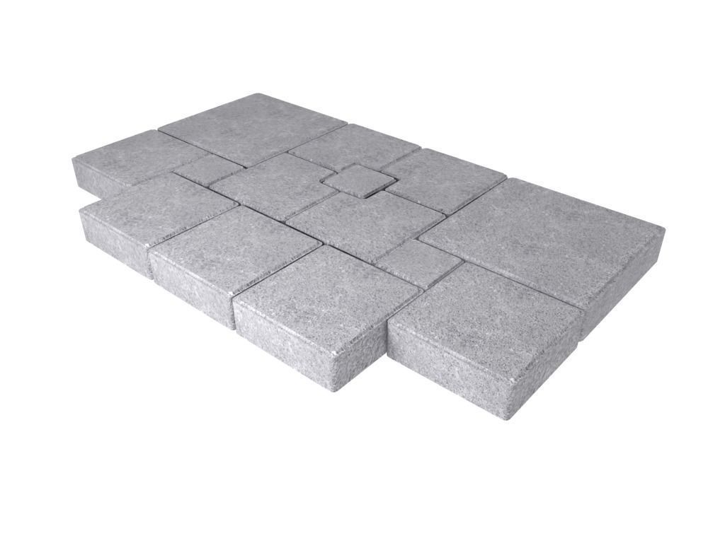 A set of stones for paths and pavement roads 3D model_9