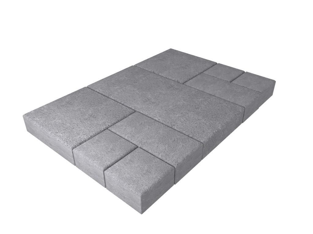 A set of stones for paths and pavement roads 3D model_8