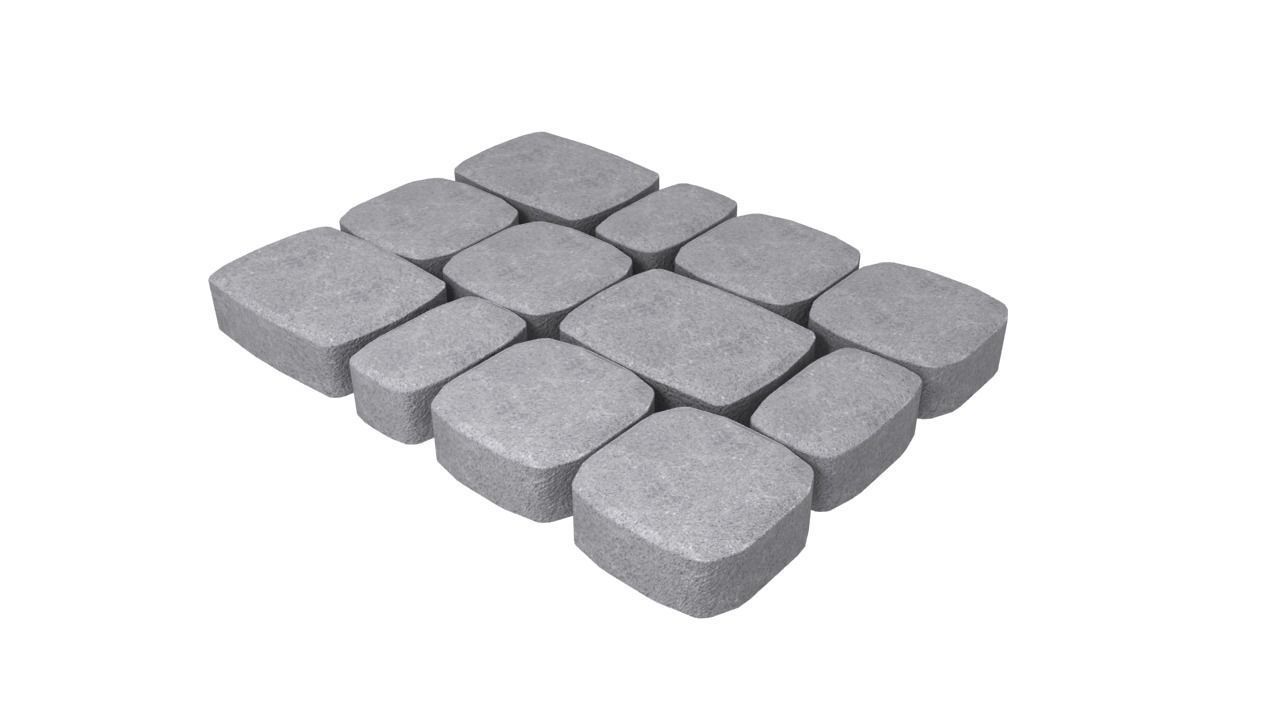 A set of stones for paths and pavement roads 3D model_12