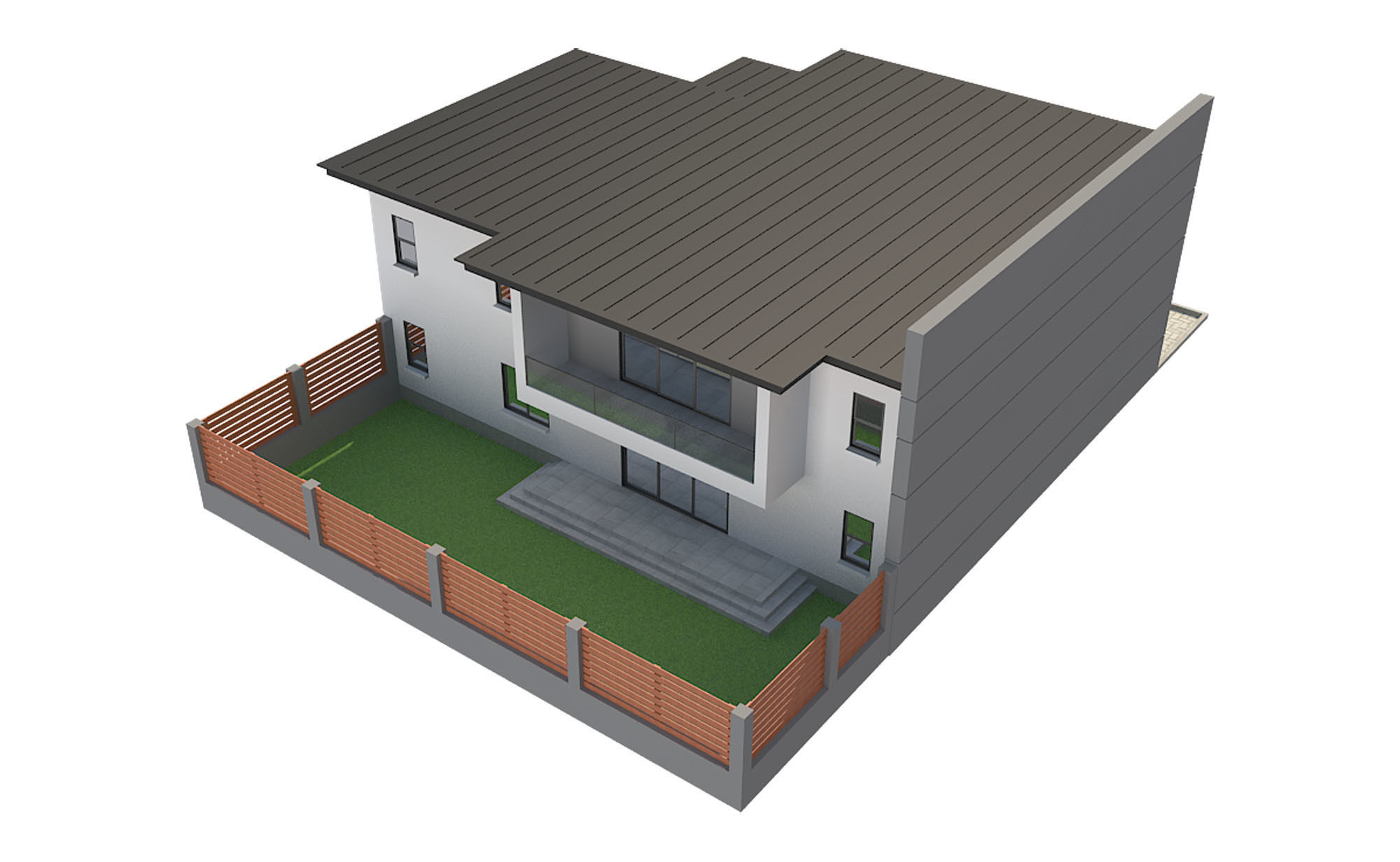 Modern House 5 Free 3D model_5
